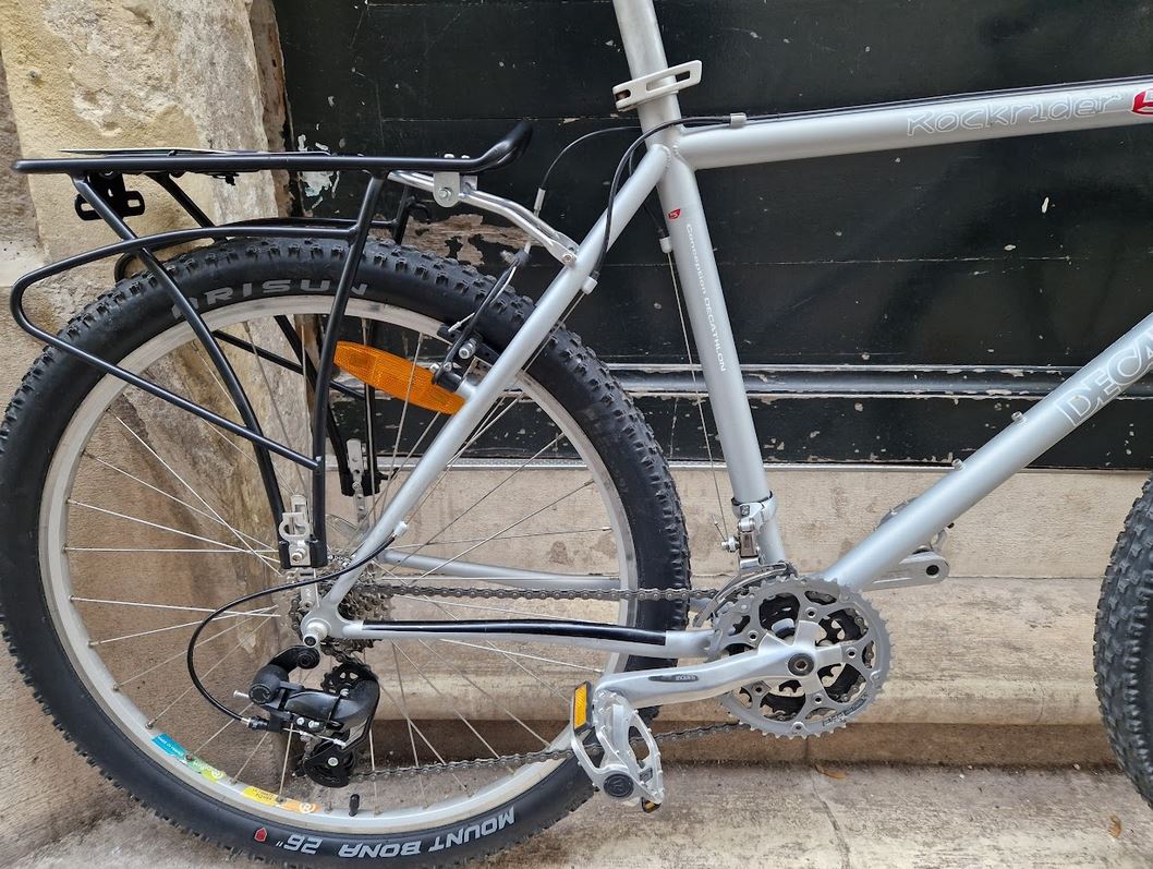 Vélo baroudeur de voyage ou du quotidien gravel Rockrider 500 reconditionné